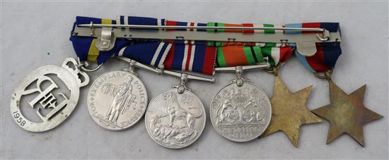 A WWII group of six medals, awarded to Captain A.S. Chrystal, Royal Ordnance Corps,